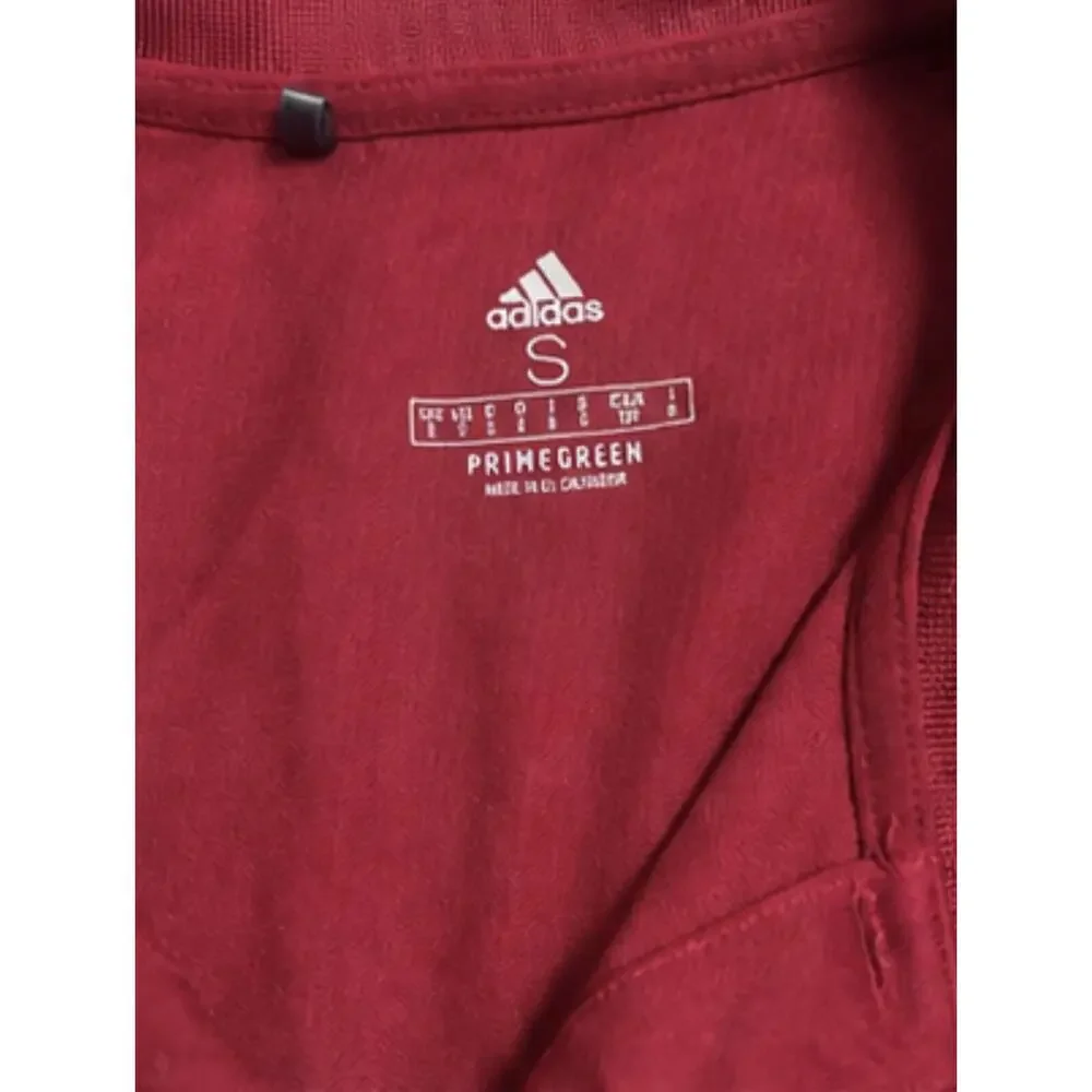 Adidas Primegreen Men’s Small Red Golf Polo Shirt Black Logo Performance